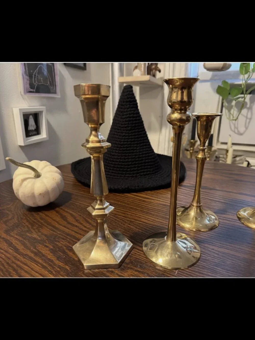 Mixed Lot of 4 Vintage Brass Candlesticks Candle Holders Ornate